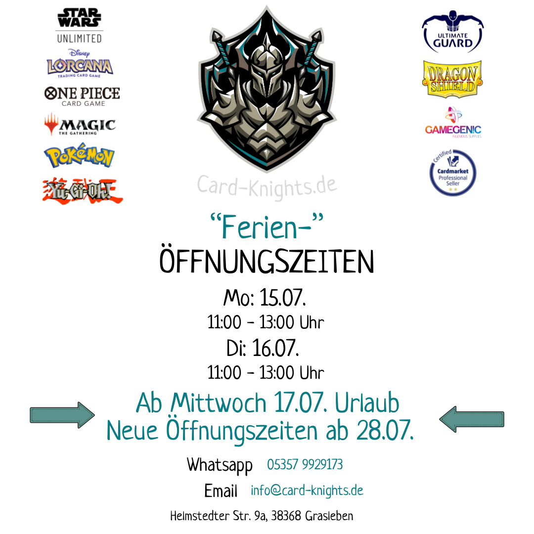 Öffnungszeiten ab 15.07.  "Ferienzeit" + Urlaub