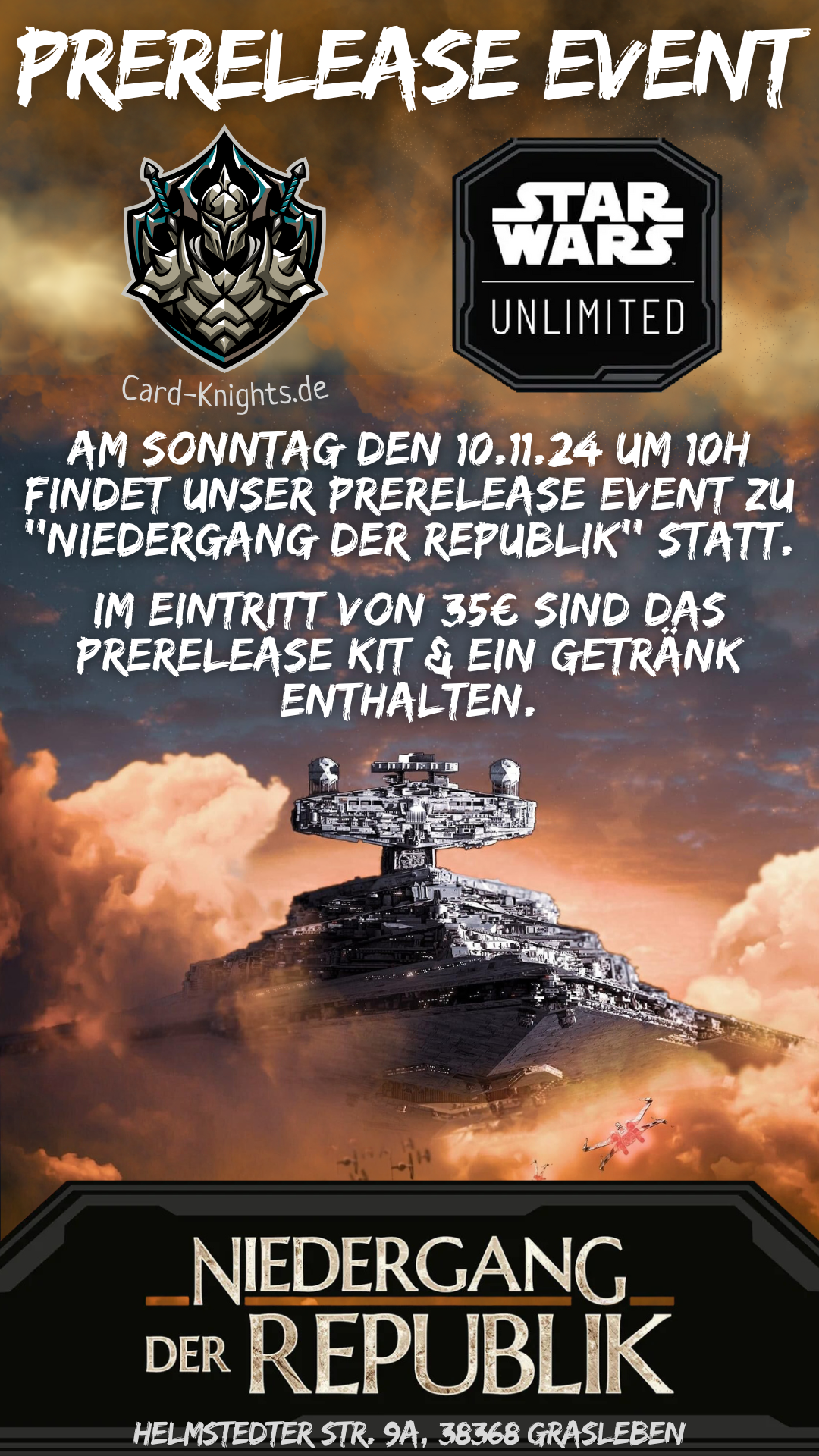 Star Wars: Unlimited - Niedergang der Republik - Prerelease Event 10.11.24