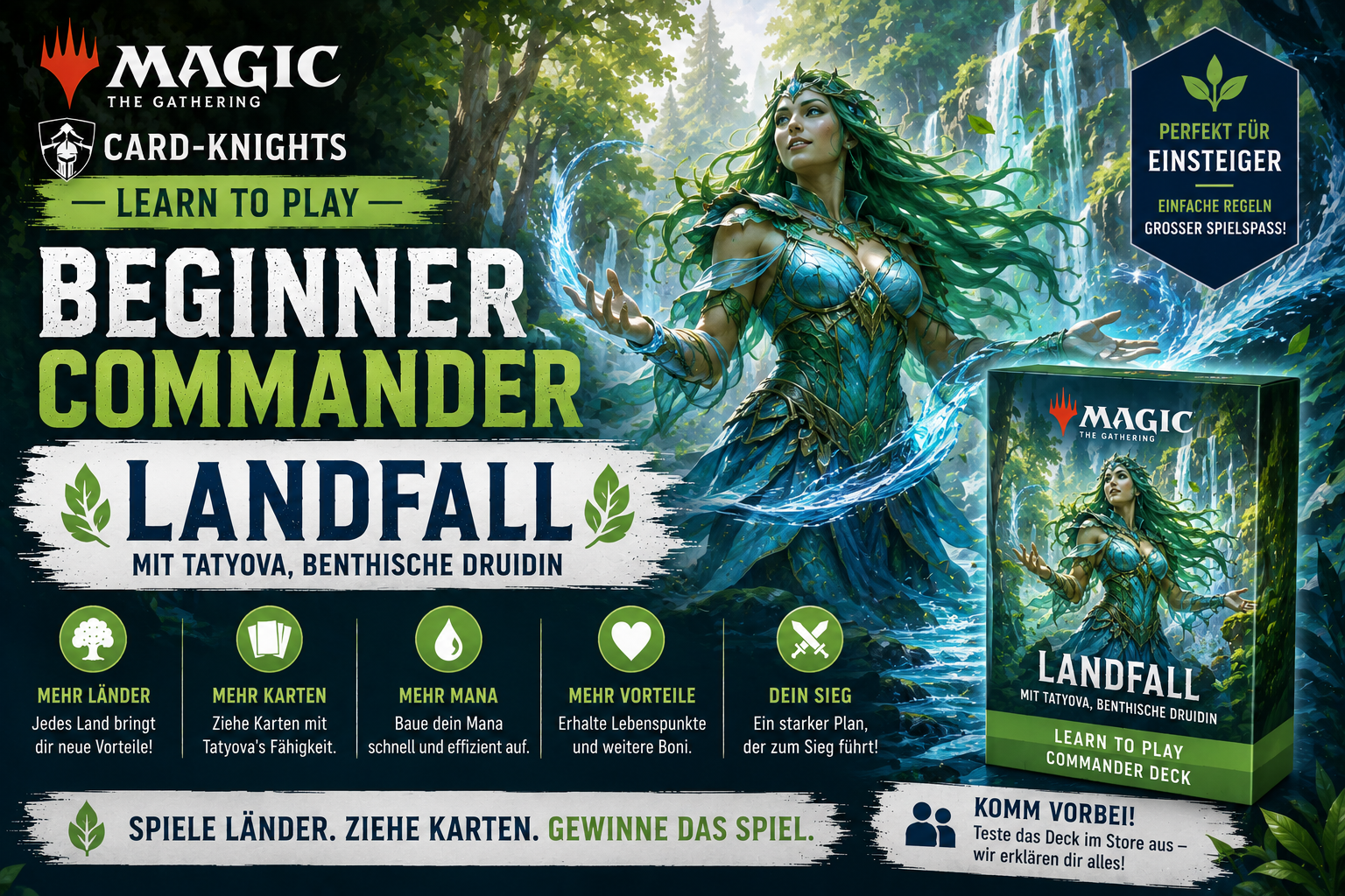 🌍 Magic: The Gathering – Card-Knights Learn to Play Beginner Commander – Landfall
