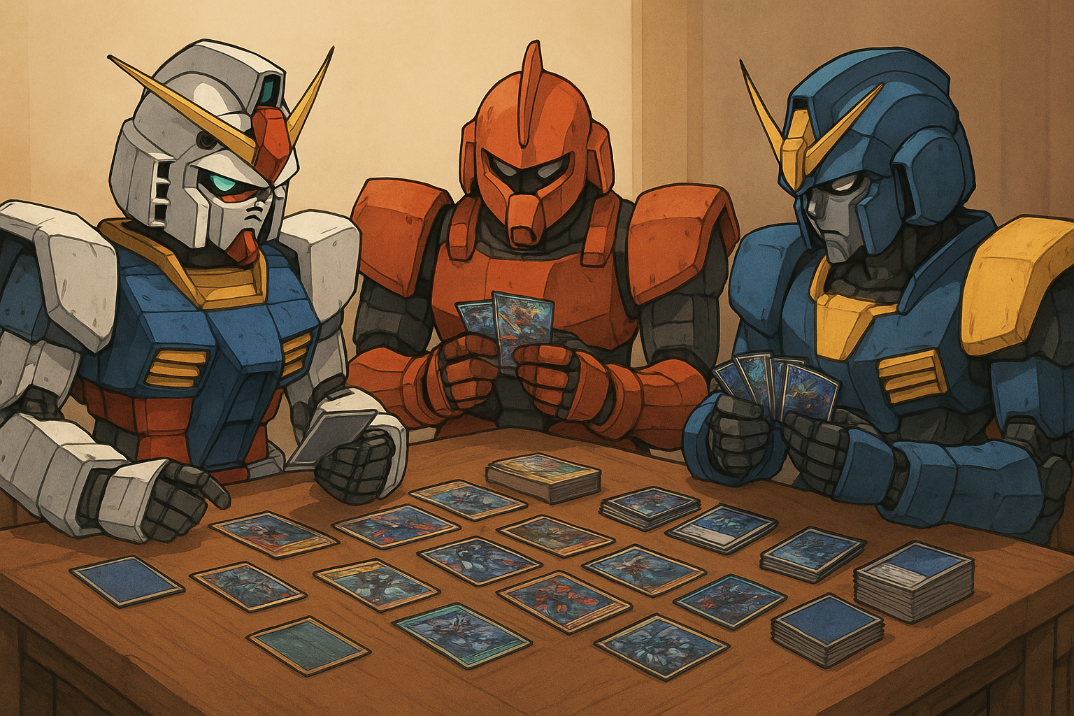 Selead Play, Mechas bauen ein Deck und bauen los.