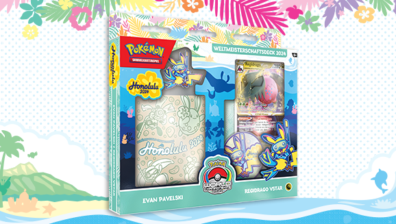Pokémon TCG Weltmeisterschaftsdeck 2024 – Regidrago VSTAR mit silbernen Kartenrändern und Spielerunterschrift