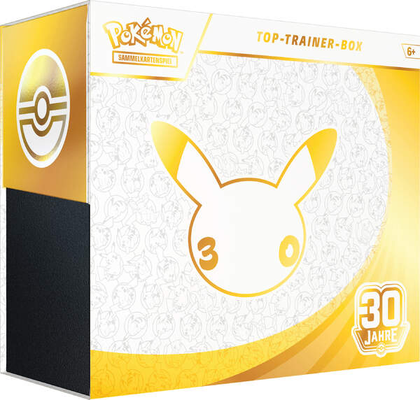 Pokémon 30 Jahre Top-Trainer-Box mit neun Boosterpacks, holografischer Nidorina Vollbild-Promokarte, Kartenhüllen und umfangreichem Zubehör zur Jubiläumserweiterung des Pokémon-Sammelkartenspiels
