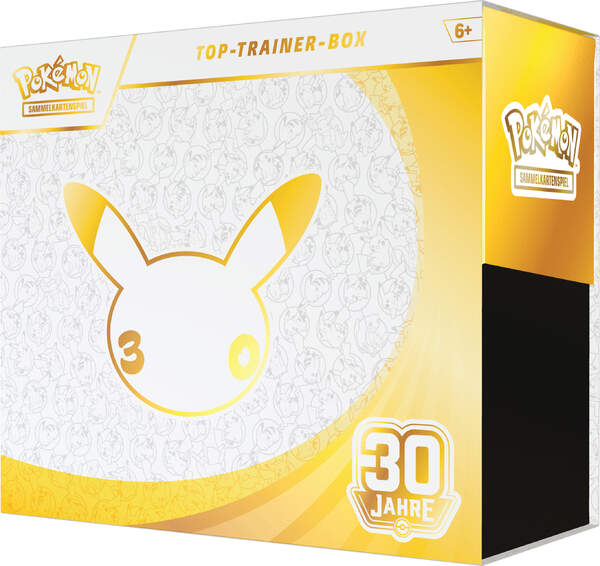 Pokémon 30 Jahre Top-Trainer-Box mit neun Boosterpacks, holografischer Nidorina Vollbild-Promokarte, Kartenhüllen und umfangreichem Zubehör zur Jubiläumserweiterung des Pokémon-Sammelkartenspiels