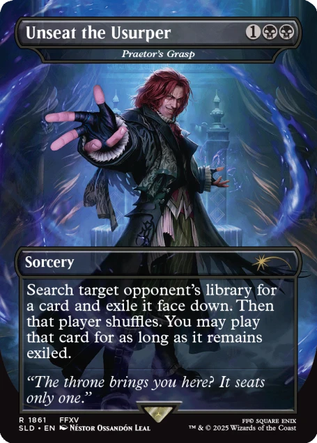 Detailansicht der Kartenillustration mit Final Fantasy-Charakteren im MTG-Stil