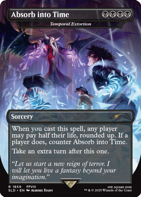 Detailansicht der Kartenillustration mit Final Fantasy-Charakteren im MTG-Stil
