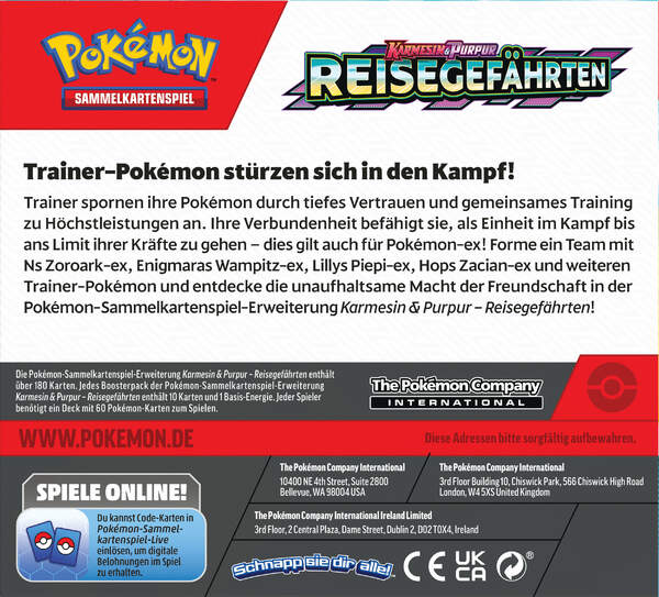 Pokémon TCG – Reisegefährten Booster Display (36 Packs) | Karmesin & Purpur