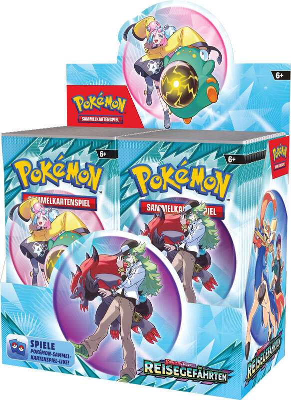 Pokémon TCG Booster Display Reisegefährten – 36 Packs – Karmesin & Purpur Edition mit Trainer-Pokémon