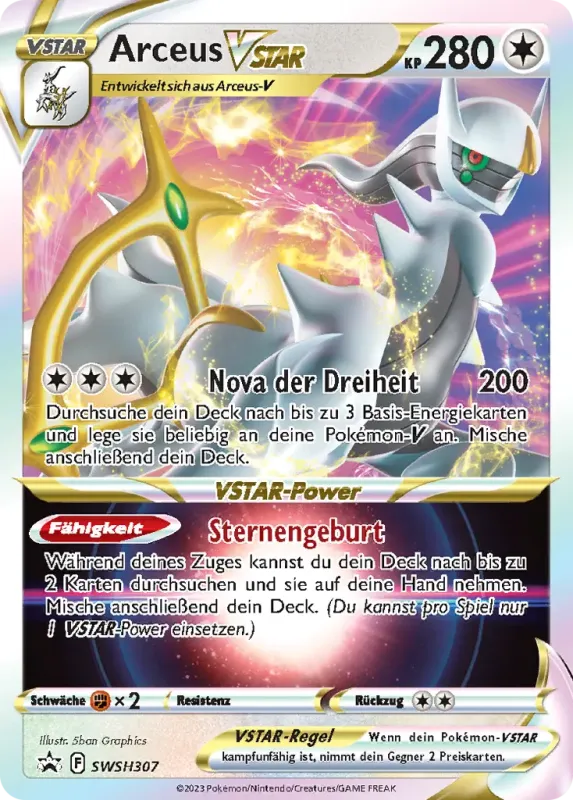 Pokémon Karte Arceus VSTAR – SWSH307 Promo – Zustand Near Mint / Mint – Vorderseite