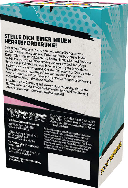 Pokémon ME02.5 Boosterbundle Erhabene Helden mit sechs Boosterpacks
