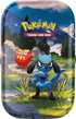 Pokémon ME02.5 Mini-Tin Erhabene Helden mit zwei Boostern, Stickerbogen und Bildkarte – Einzel-Tin.