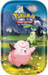 Pokémon ME02.5 Mini-Tin Erhabene Helden mit zwei Boostern, Stickerbogen und Bildkarte – Einzel-Tin.