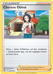 Cherens Obhut Pokémon Trainerkarte 134/172 aus dem Set Strahlende Sterne in Near Mint Zustand – Unterstützerkarte für Heilung und Kartenvorteile im TCG.