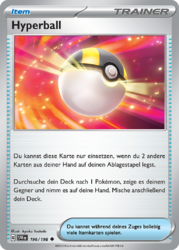 Hyperball Pokémon Trainerkarte 196/198 aus dem Set Karmesin & Purpur in Near Mint Zustand – Itemkarte zur schnellen Pokémon-Suche im TCG.