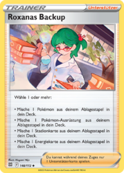 Roxanas Backup Pokémon Trainerkarte 148/172 aus dem Set Strahlende Sterne in Near Mint Zustand – Unterstützerkarte zur Rückgewinnung von Karten im TCG.