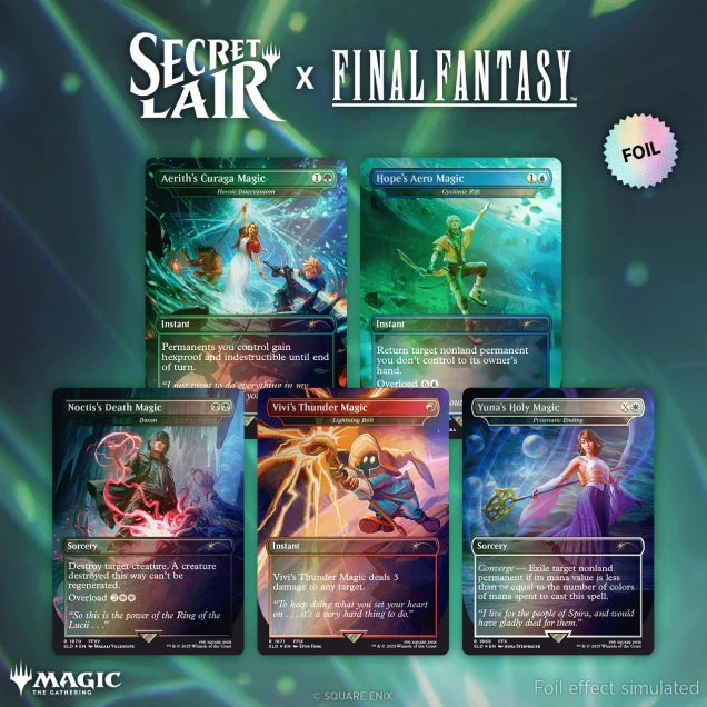 Produktbild von Secret Lair x Final Fantasy: Grimoire (Foil EN) – Komplettansicht der Karten