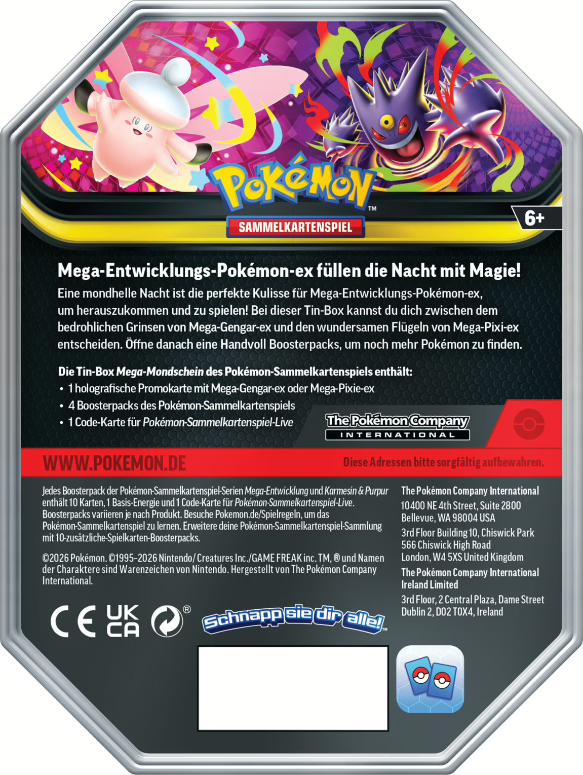 Pokemon Mega Gengar EX Tin (DE)
