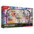 Mega Lucario ex Figure Collection with promo cards, oversized card, figure, and five Pokémon TCG booster packs.