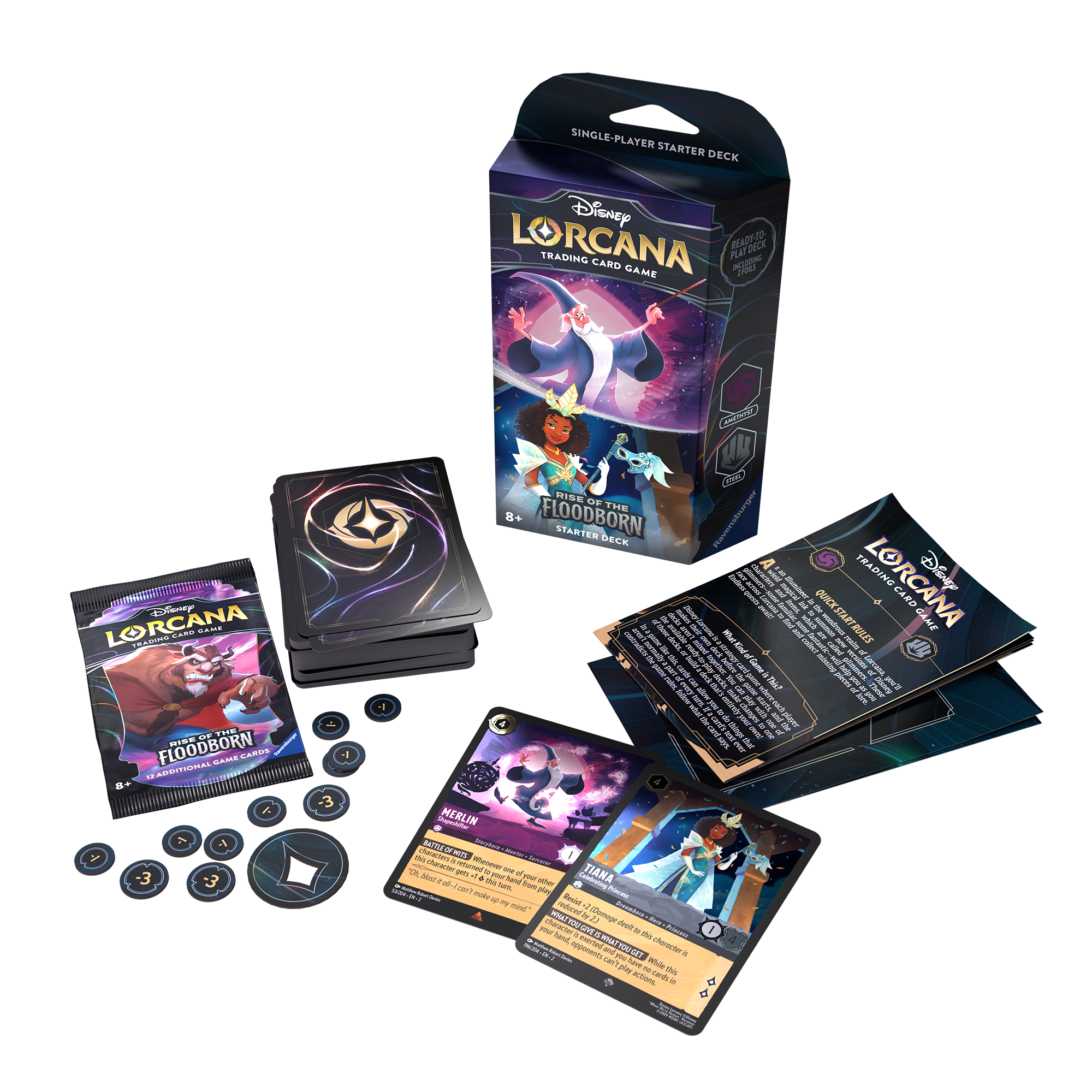 Disney Lorcana: Aufstieg der Flutgestalten - Starter Deck Amethyst & Stahl (ENG)