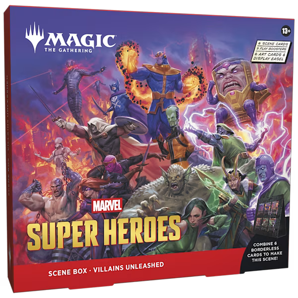 Magic: The Gathering Marvel Super Heroes Szenenbox – Vereinte Helden | 6 Foil-Szenenkarten + 3 Play-Booster EN