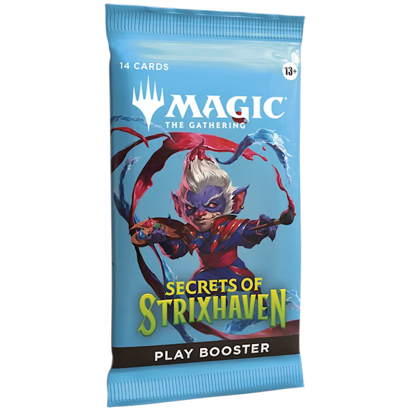 „Magic the Gathering Secrets of Strixhaven Play Booster Pack“

„MTG Strixhaven Play Booster Inhalt 14 Karten“

„Magic Strixhaven Booster Display Box“