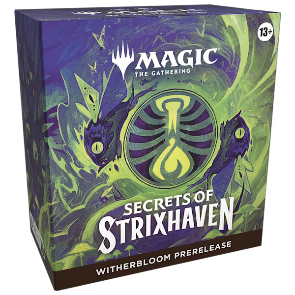 „Magic the Gathering Secrets of Strixhaven Prerelease Pack Box“

„MTG Strixhaven Prerelease Kit Inhalt Booster und Spindown Würfel“

„Magic Strixhaven Prerelease Promokarte und Booster“