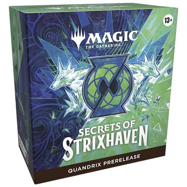 „Magic the Gathering Secrets of Strixhaven Prerelease Pack Box“

„MTG Strixhaven Prerelease Kit Inhalt Booster und Spindown Würfel“

„Magic Strixhaven Prerelease Promokarte und Booster“