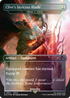 Detailansicht einer Foil-Karte mit Final Fantasy-Waffe im MTG-Stil