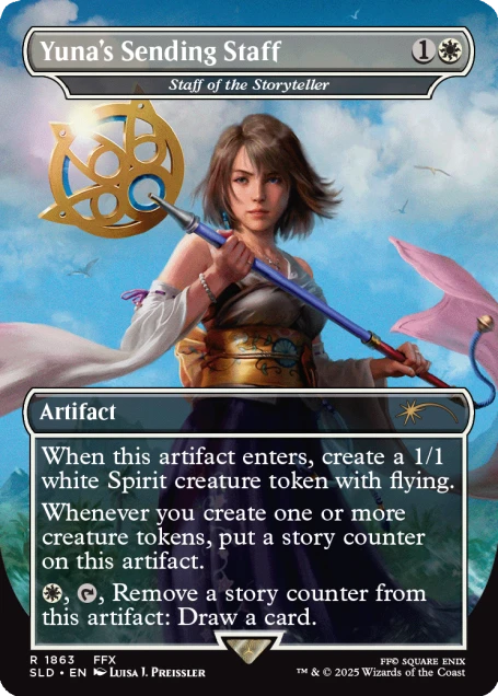 Detailansicht einer Karte mit Final Fantasy-Waffe im MTG-Stil