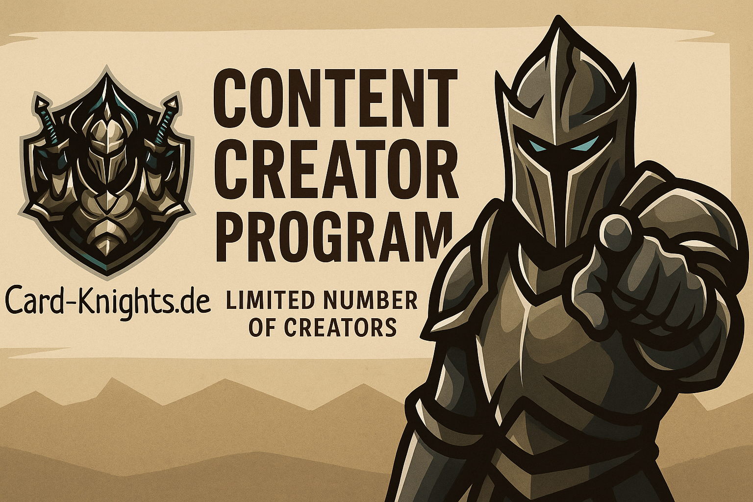 Wir suchen dich als Banner für das Content Creator Programm der Card-Knights.de