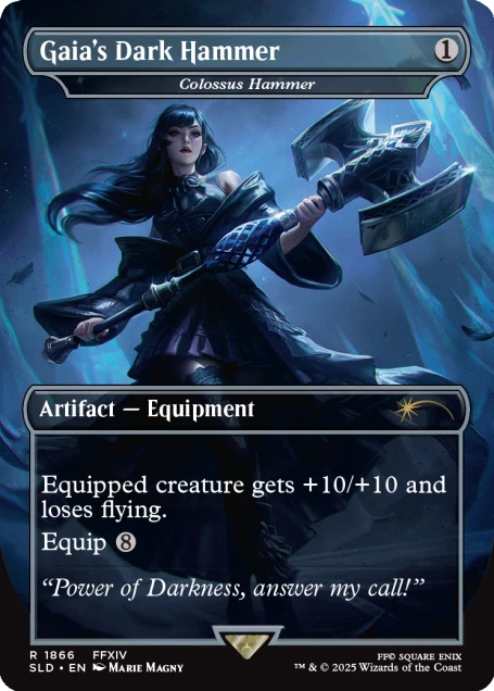 Detailansicht einer Karte mit Final Fantasy-Waffe im MTG-Stil