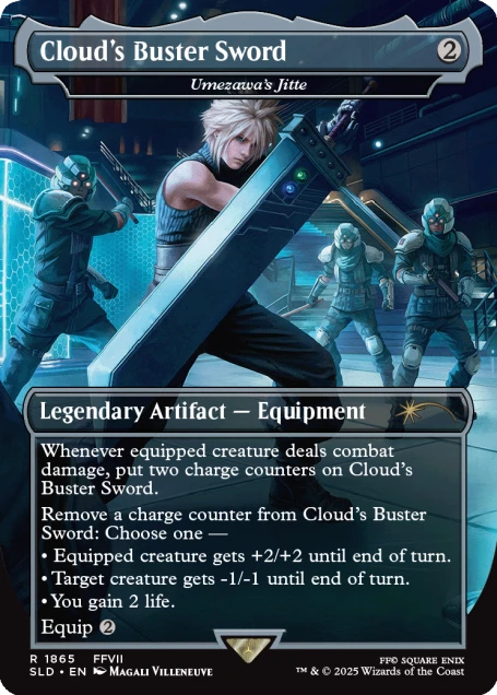 Detailansicht einer Karte mit Final Fantasy-Waffe im MTG-Stil
