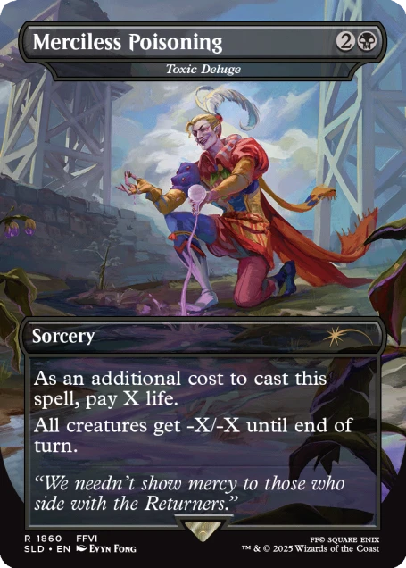Detailansicht der Kartenillustration mit Final Fantasy-Charakteren im MTG-Stil