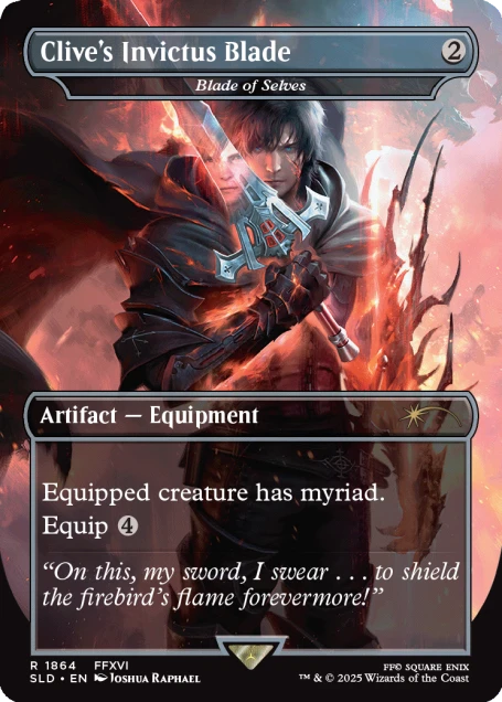 Detailansicht einer Karte mit Final Fantasy-Waffe im MTG-Stil