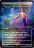 Detailaufnahme einer glänzenden Foil-Karte mit Zauberbuch-Design aus Final Fantasy