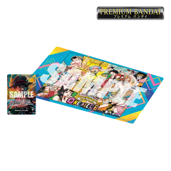 One Piece Card Game Official Playmat Limited Edition Vol. 5 mit exklusiver Monkey D. Luffy Illustration sowie einer limitierten Monkey D. Luffy Promokarte für Sammler und Spieler
