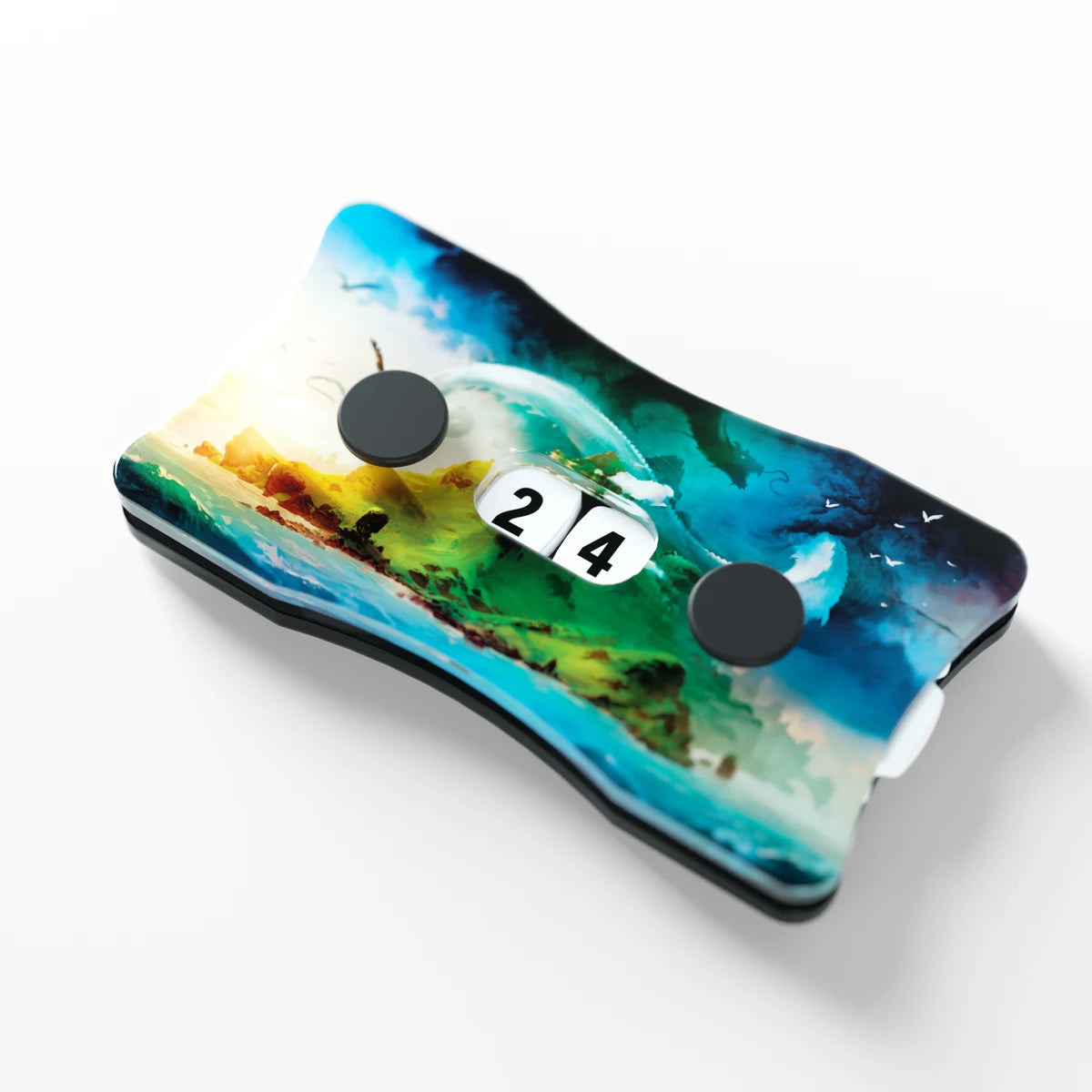 Life Counter Double Dial – Island Edition (Acryl, 0–99), blauer Lebenspunktezähler für Trading Card Games und Brettspiele