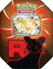 Pokémon Tin mit Team Rockets Snobilikat-ex Promokarte und vier Boosterpacks