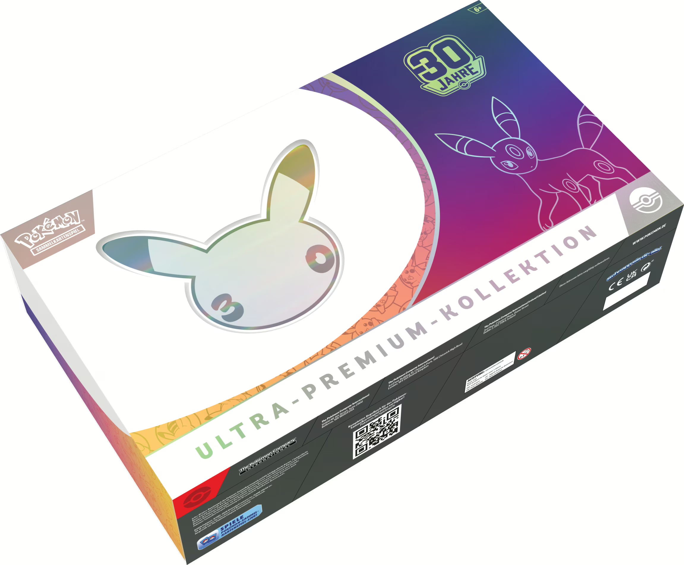 Pokémon Karmesin & Purpur 30 Jahre Ultra-Premium-Kollektion Nacht in deutscher Sprache mit Pikachu-ex, Nachtara-ex, 30 Boosterpacks, Spielunterlage, Kartenhüllen und exklusivem Booster der Klassischen Sammlung