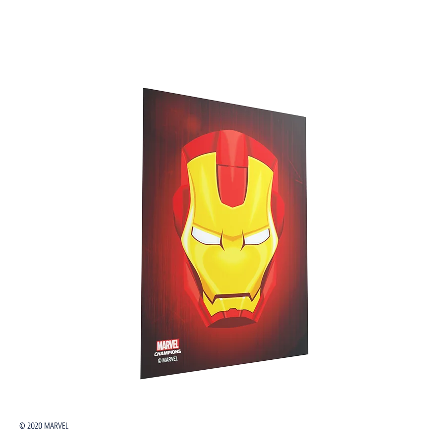 Marvel Champions Art Sleeves – Iron Man: Verpackung mit 50 vollfarbig bedruckten Kartenschutzhüllen im Iron Man-Design, inklusive extra durchsichtiger Heldenhülle. Einzelhülle
