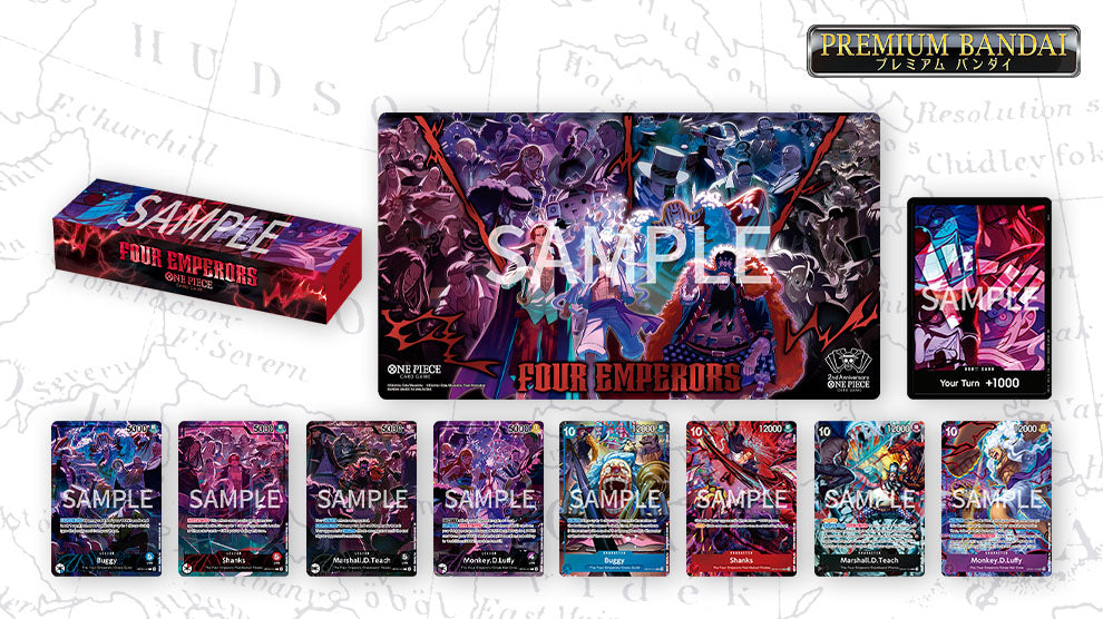 One Piece Card Game 2nd Anniversary Set englische Version mit Spielmatte, Leader- & Charakterkarten, DON!!-Karten und Aufbewahrungsbox