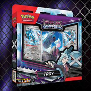Pokémon Kampfdeck Troy – 60-Karten-Deck mit Metagross-ex, Promokarte, Spielunterlage und Münze – ideal für Strategen und Sammler.