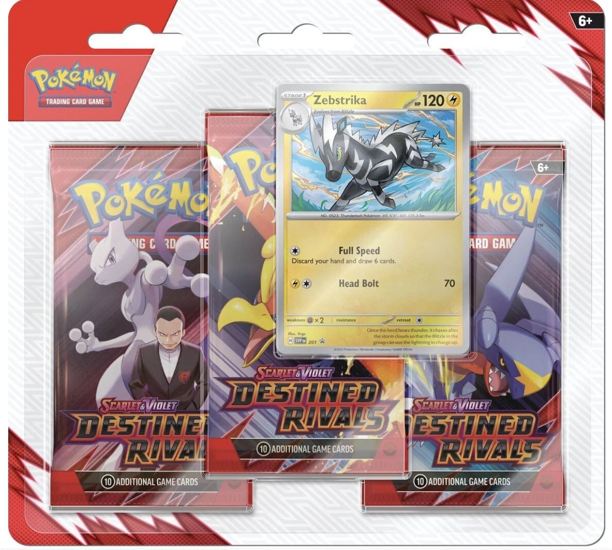 Pokémon TCG 3-Pack Blister – Destined Rivals SV10 mit Promo & Münze (englisch)